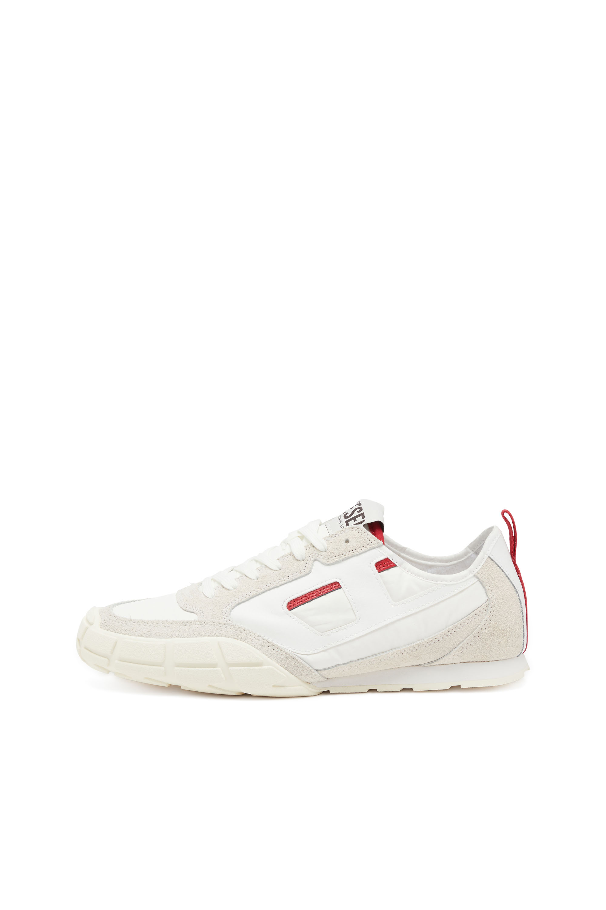 Diesel - S-PAGODHA LOW, Man's S-Pagodha-Sneakers in leather, suede and ripstop in White/Red - 3